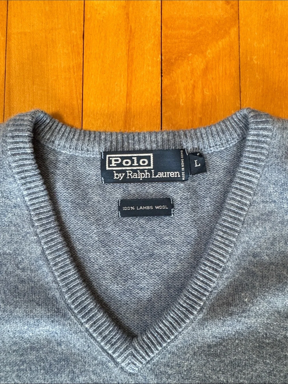 Polo Ralph Lauren vintage Light Blue V-Neck lambswool Sweater Vest men’s L